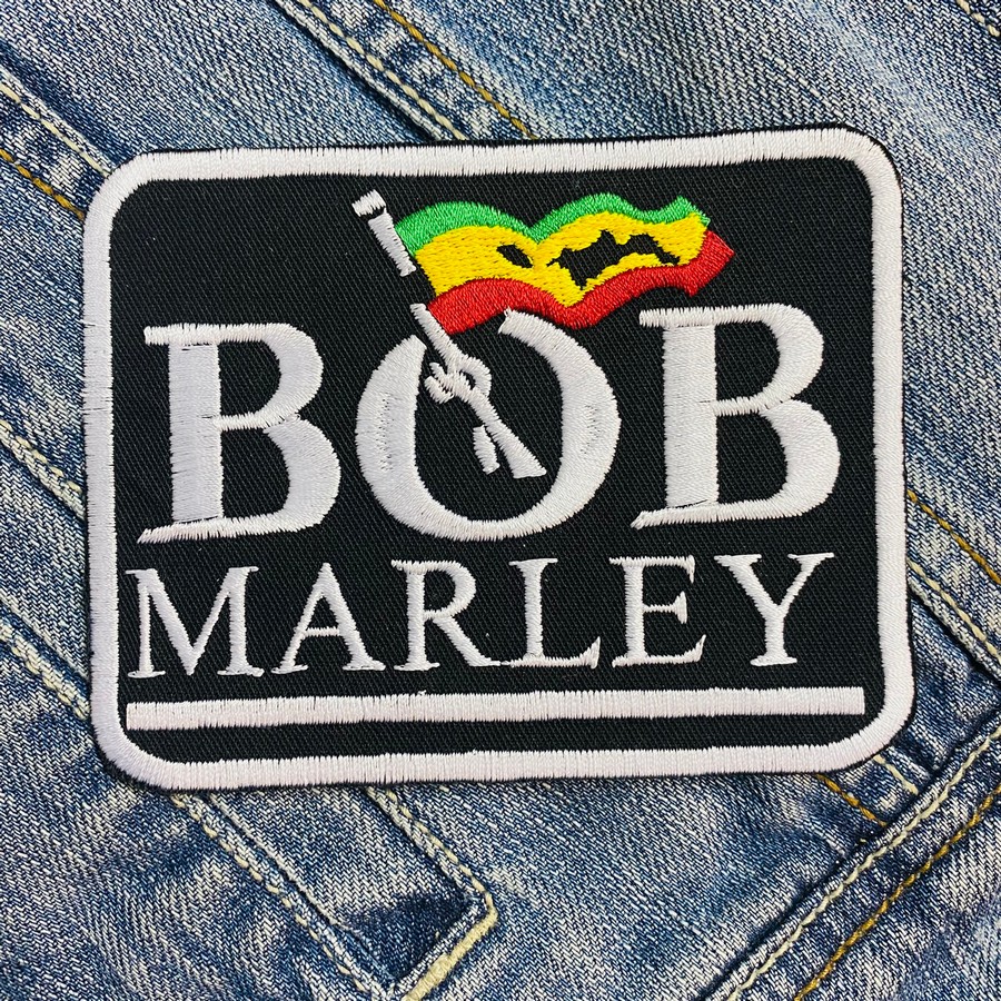 thumbnail image 2 of Bob Marley One Love Embroidered Iron-On Patch – Viva 13260 – Single 2 of 6