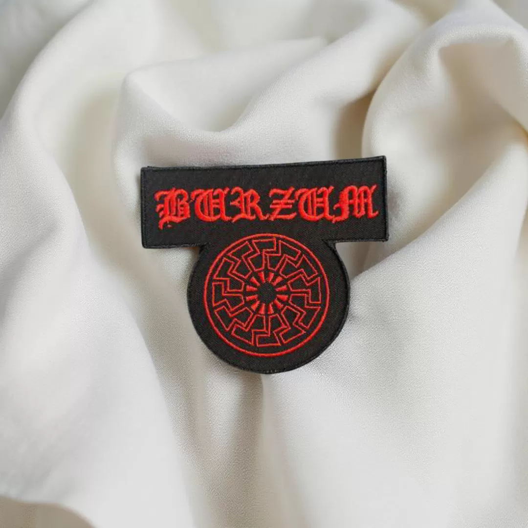 Burzum Black Sun Red Logo Patch Iron-On - Image 2