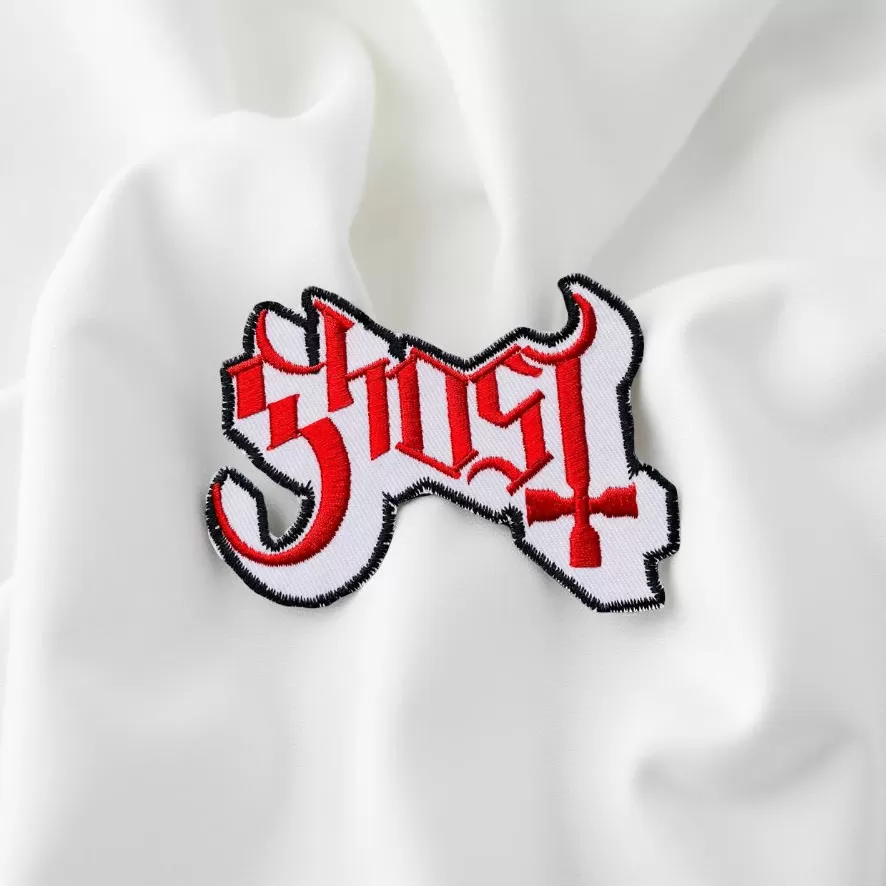 Ghost Band Logo Patch with Inverted Cross – Iron-On - Image 2