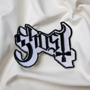 Ghost Black & White Logo Patch – Iron-On - Image 2