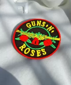 Guns N' Roses Round Logo Patch with Roses & Barbed Wire – Iron-On - Image 2
