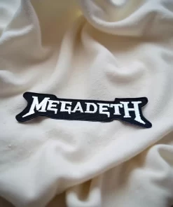 Megadeth White Logo Embroidered Patch – Iron-On - Image 2