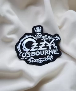 Ozzy Osbourne Ornate White Logo Patch Iron-On - Image 2