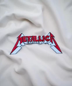 Metallica Logo Red-White Embroidered Patch – Iron-On - Image 2