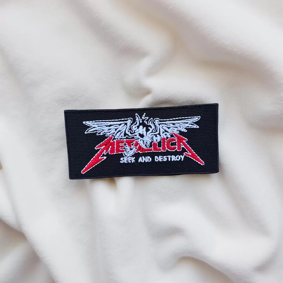 Metallica "Seek and Destroy" Winged Skull Patch Iron-On - Image 2