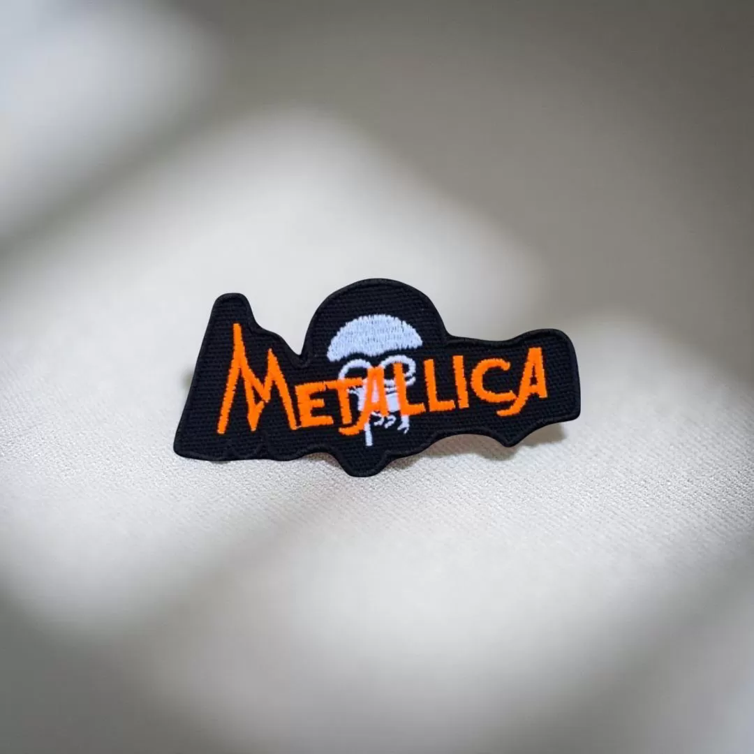 Metallica Orange Logo with Skull Patch Iron-On - Image 2