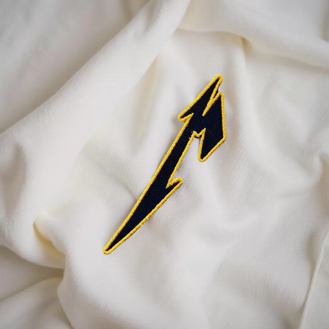 Metallica Yellow Outline Lightning Bolt Patch Iron-On - Image 2