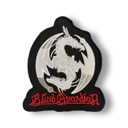 Blind Guardian Dragon Emblem Patch – Silver Dragon with Red Logo Iron-On - Image 2