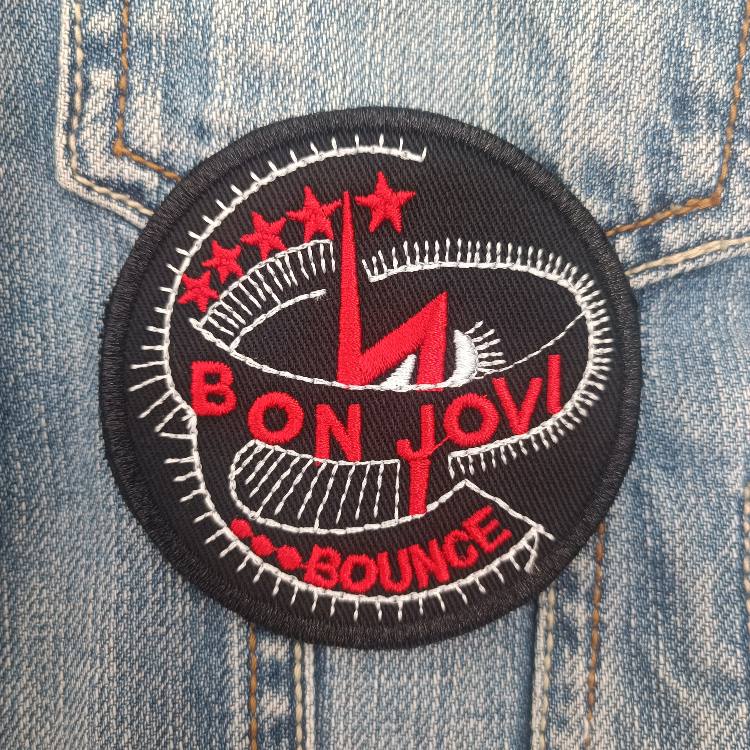 Bon Jovi “Bounce” Round Logo Patch – Red, White & Black Design - Image 2