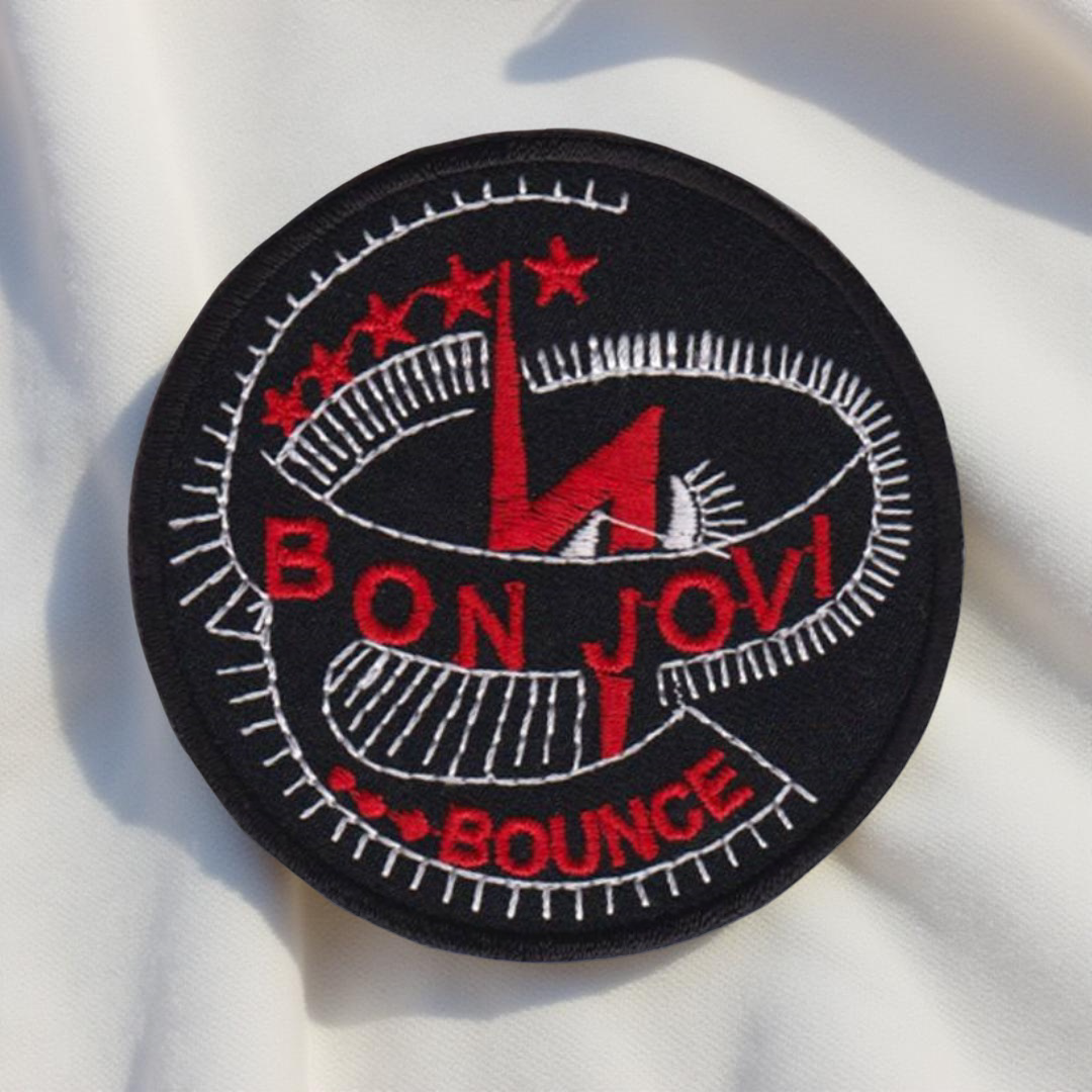 Bon Jovi “Bounce” Round Logo Patch – Red, White & Black Design