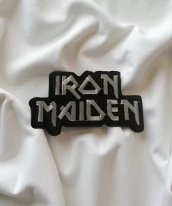 Iron Maiden Metallic Gray Logo Patch – Iron-On - Image 2
