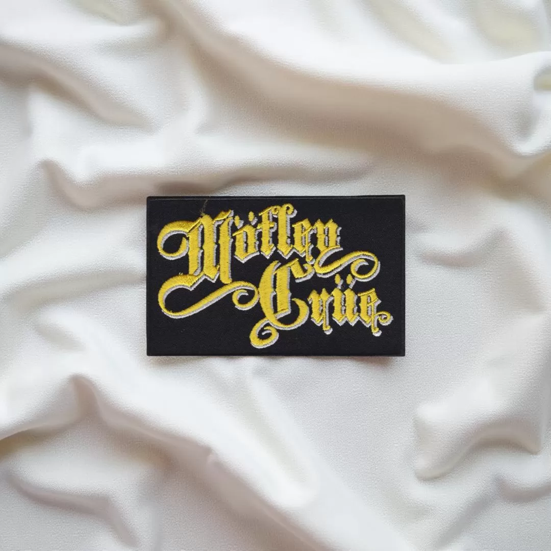 Mötley Crüe Gold Gothic Logo Patch – Iron-On - Image 2