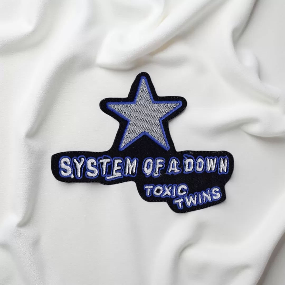 System of a Down Toxic Twins Blue Star Patch Iron-On - Image 2