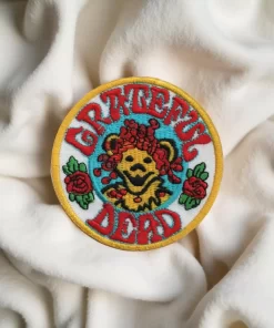 Grateful Dead Dancing Bear Flower Crown Patch – Iron-On - Image 2