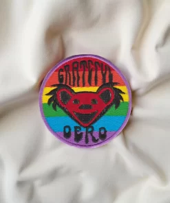 Grateful Dead Rainbow Bear Face Patch – Iron-On - Image 2