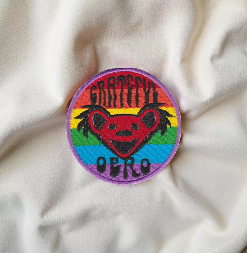 Grateful Dead Rainbow Bear Face Patch – Iron-On - Image 2