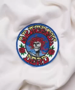 Grateful Dead Skeleton and Roses Circle Patch – Iron-On - Image 2