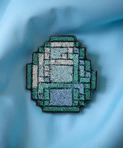 Alternative view of Minecraft-Inspired Pixel Diamond Patch – Iron-On