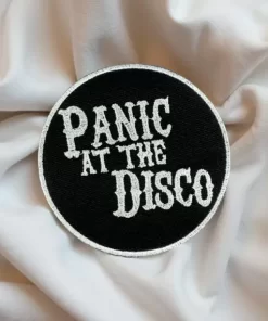 Panic! At The Disco Round Patch (White on Black) – Iron-On - Image 2