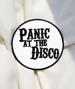 Panic! At The Disco Round Patch (Black on White) – Iron-On - Image 2