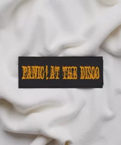 Panic! At The Disco Rectangular Patch (Orange Gothic Text) – Iron-On - Image 2