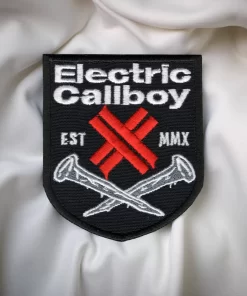 Electric Callboy Patch – Shield Crest with Crossed Nails & Red Logo
