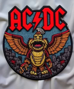 Limited Edition AC/DC-Inspired Monster Patch – Bold Embroidered Rock Badge