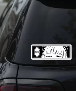 Funny Manga “Heh” Anime Car Sticker – 5.9 Inch Waterproof Vinyl Decal 2pcs. - Image 3