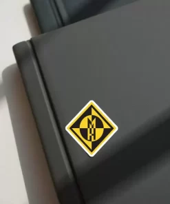 2pcs Machine Head-Inspired Yellow & Black Diamond Logo Sticker – 4 Inch Heavy Metal Vinyl Decals - Image 3