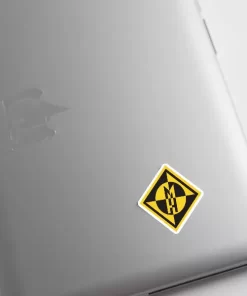 2pcs Machine Head-Inspired Yellow & Black Diamond Logo Sticker – 4 Inch Heavy Metal Vinyl Decals - Image 4