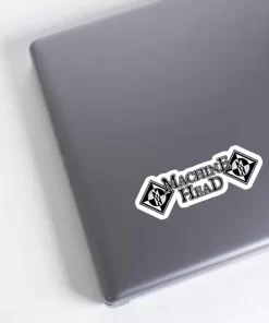 2pcs Machine Head-Inspired Logo with Twin Diamond Emblems – 4 Inch Heavy Metal Vinyl Stickers - Image 4