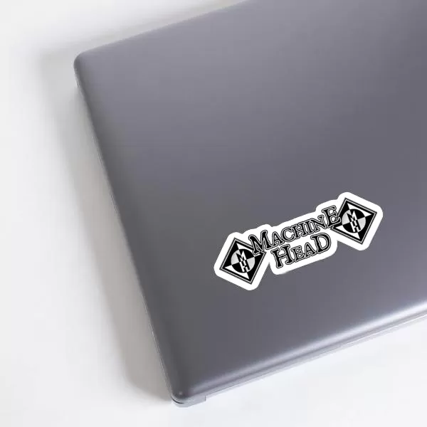 2pcs Machine Head-Inspired Logo with Twin Diamond Emblems – 4 Inch Heavy Metal Vinyl Stickers - Image 4