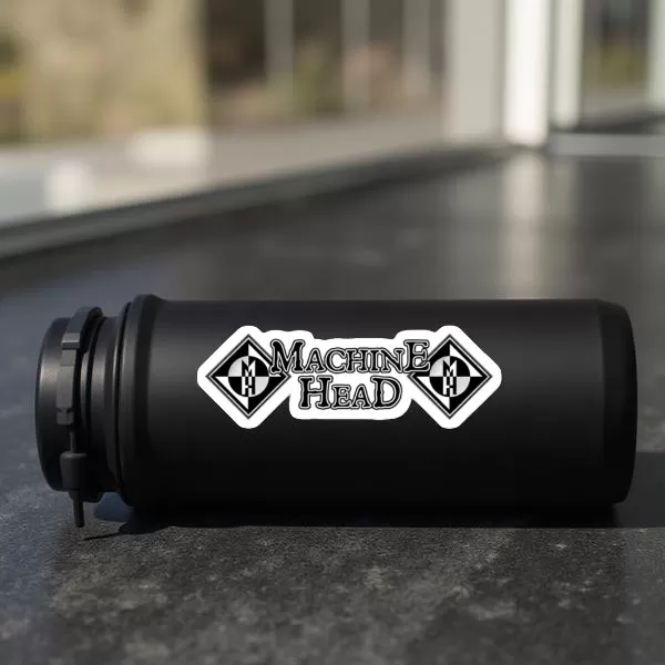 2pcs Machine Head-Inspired Logo with Twin Diamond Emblems – 4 Inch Heavy Metal Vinyl Stickers - Image 3