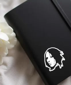 2pcs Marilyn Manson-Inspired Face Silhouette Sticker – Black & White Gothic Vinyl Decals, 4 Inch - Image 3