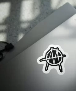 2pcs Ministry-Inspired Anarchy Logo Sticker β Industrial Metal Vinyl Decals, 4 Inch - Image 4
