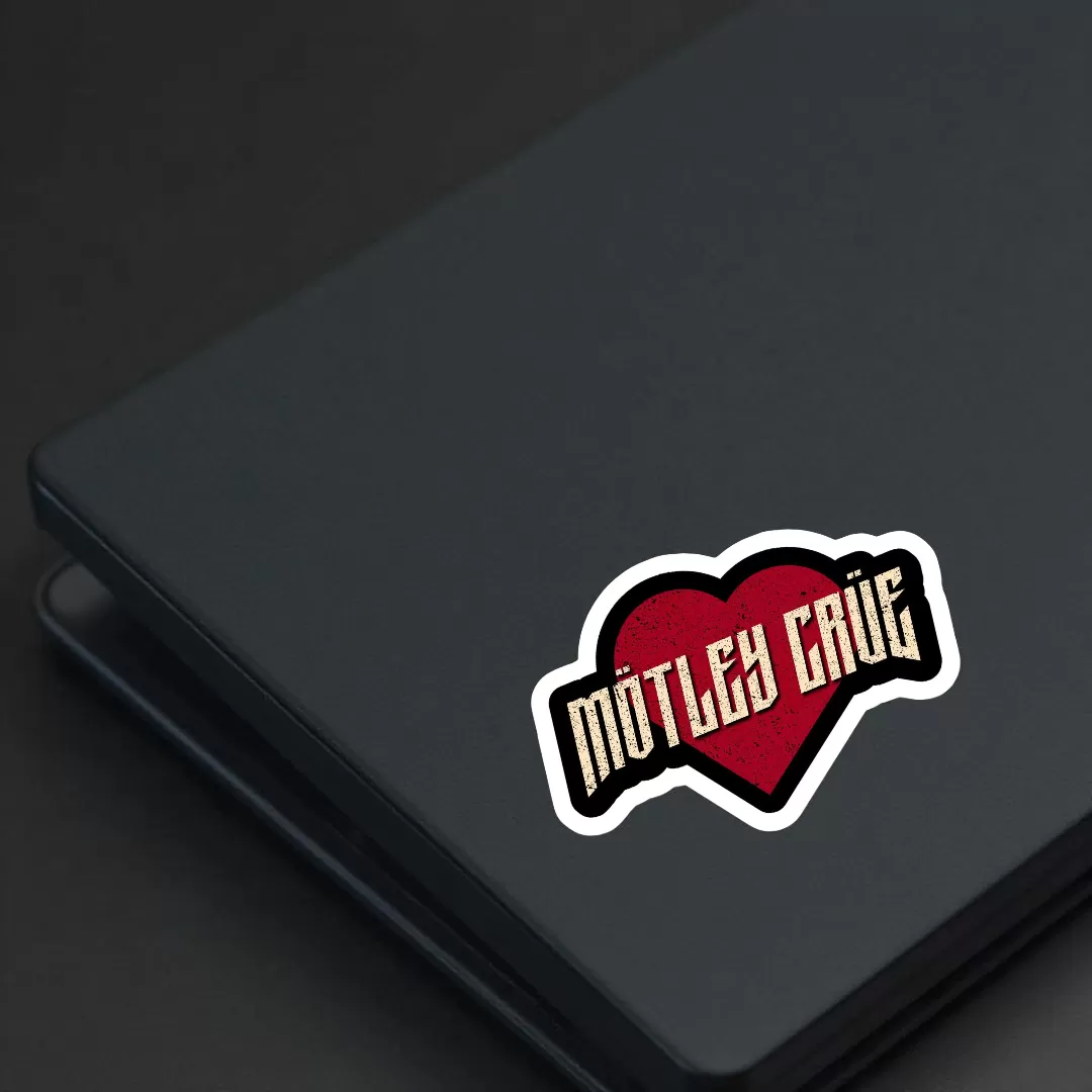 Mötley Crüe Heart Logo Sticker Pack (2pcs) – 4 Inch Waterproof Rock Band Decals - Image 3