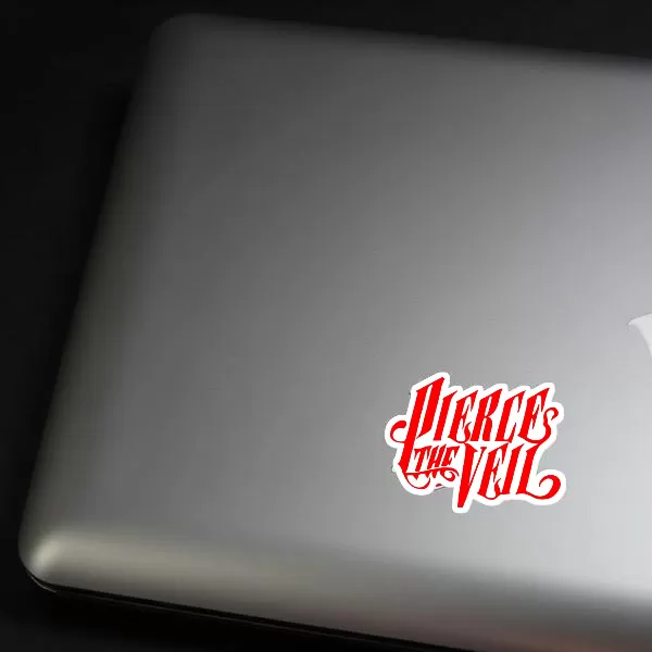 Pierce the Veil-Inspired Red Script Logo Vinyl Sticker – 4 Inch - Image 4