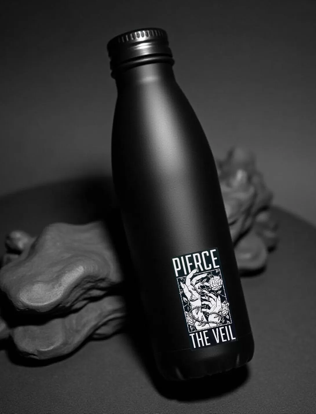 Pierce the Veil-Inspired Hands & Roses Monochrome Vinyl Sticker – 4 Inch - Image 3