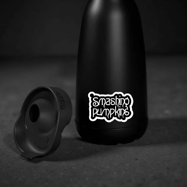 2pcs “Smashing Pumpkins” Inspired Logo Sticker – Retro Gothic Band Font Vinyl Decals, 4 Inch - Image 3