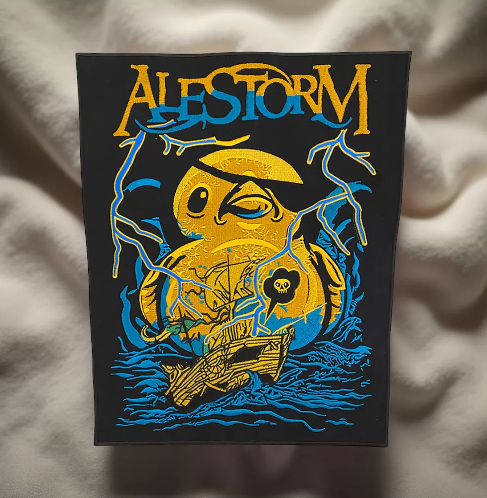 Limited Edition Alestorm-Inspired Patch – Pirate Duck & Lightning Design (13cm x 9.7cm)