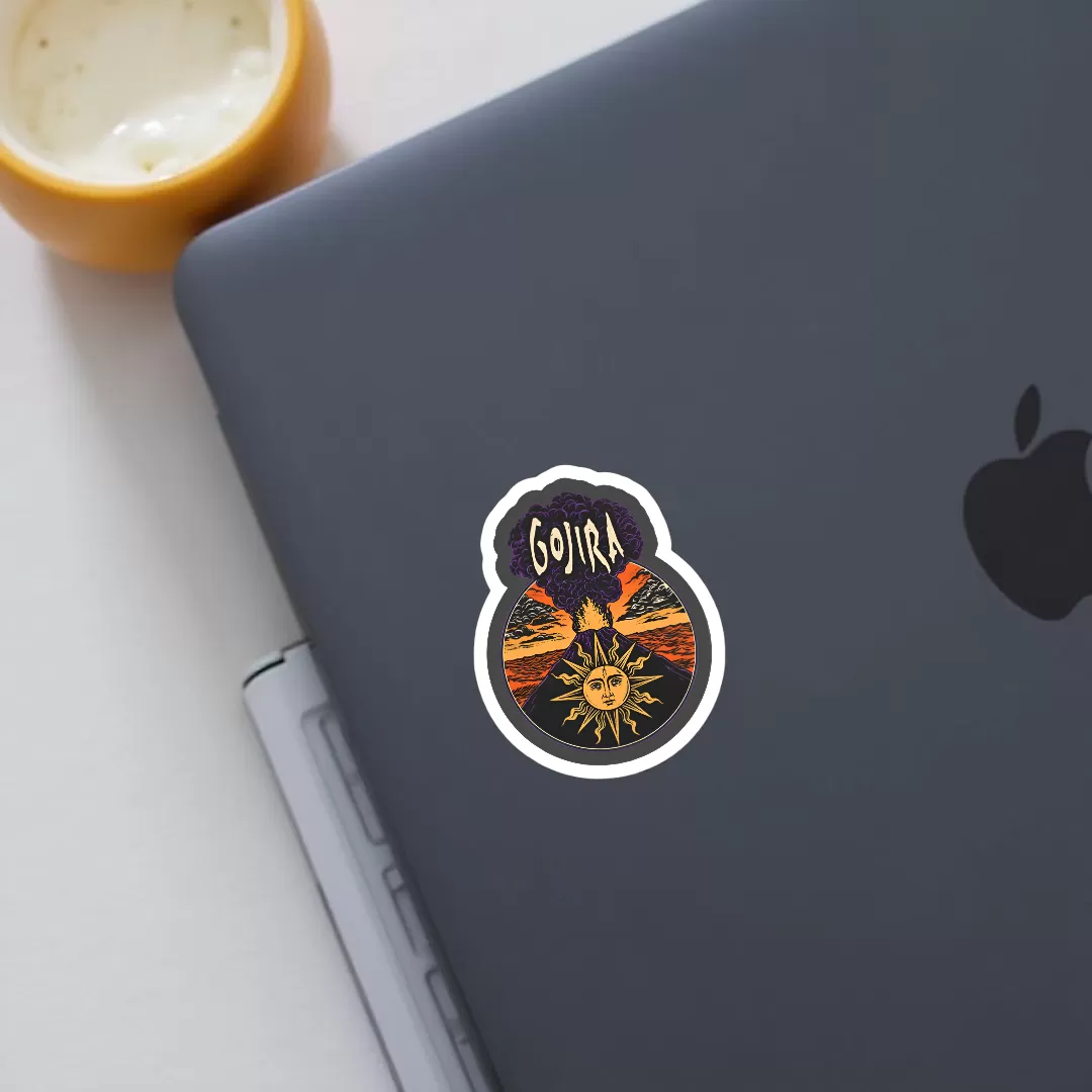 Gojira Volcano Sun Vinyl Stickers (2pcs) β Heavy Metal Band Decal - Image 3