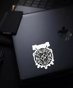 Machine Head Stickers (2pcs Set) – Black & White Lion Crest Logo – 4 Inch Waterproof Vinyl - Image 3