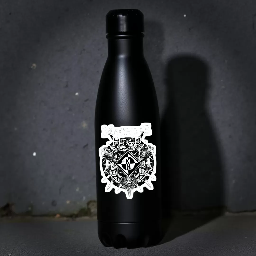 Machine Head Stickers (2pcs Set) – Black & White Lion Crest Logo – 4 Inch Waterproof Vinyl - Image 4