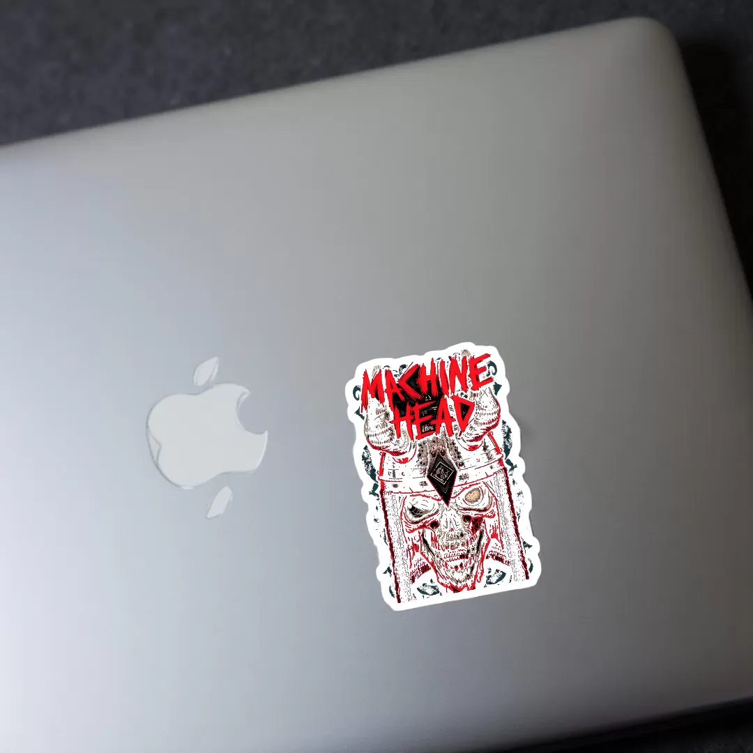 Machine Head Stickers (2pcs Set) – Red Samurai Skull Logo – 4 Inch Waterproof Vinyl - Image 3