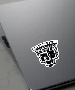 Rammstein Stickers (2pcs) – Grunge Logo Design - Image 3