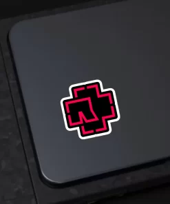 Rammstein Stickers (2pcs) – Neon Red Logo - Image 4