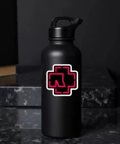 Rammstein Stickers (2pcs) – Neon Red Logo - Image 3
