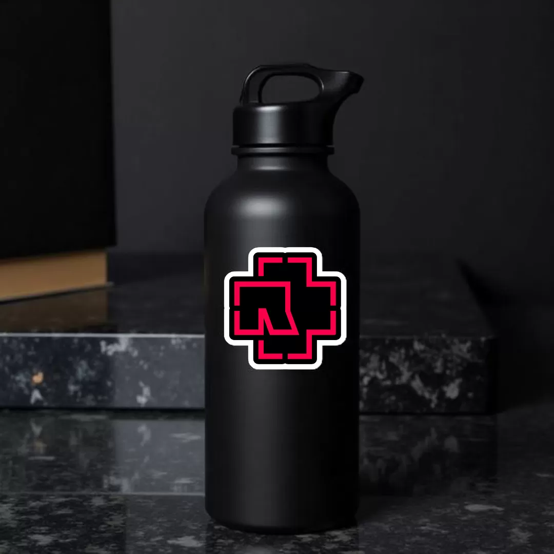 Rammstein Stickers (2pcs) – Neon Red Logo - Image 3