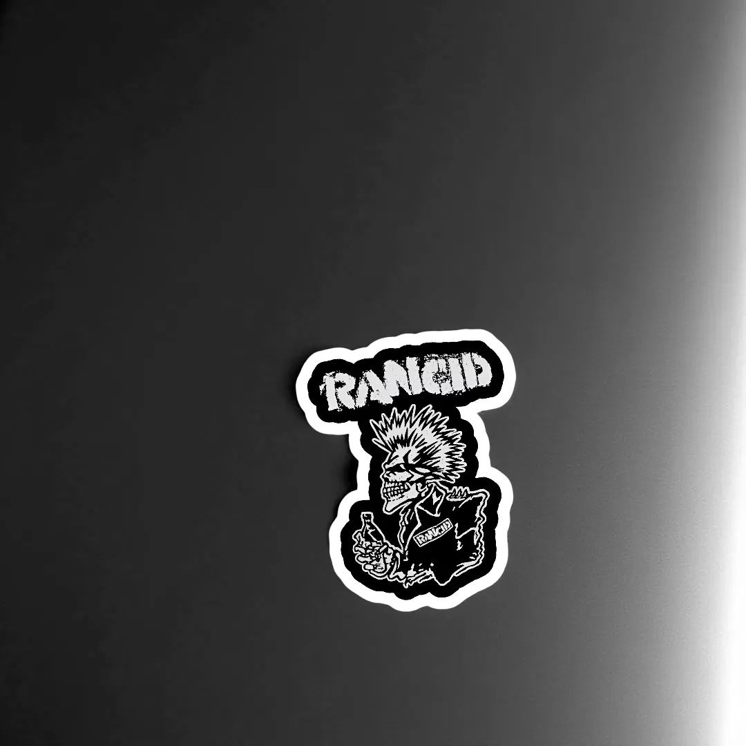 Rancid Stickers (2pcs Set) – Punk Rock Skeleton Mohawk Design – 4 Inch Waterproof Vinyl - Image 3