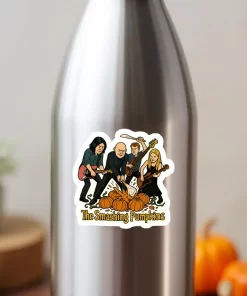 Smashing Pumpkins Stickers (2pcs Set) – Cartoon Band Art with Pumpkins – 4 Inch Waterproof Vinyl - Image 4